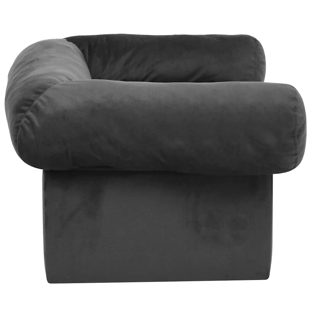 Divano per Cani con Cassetto Grigio Scuro 75x50x38cm in Peluche