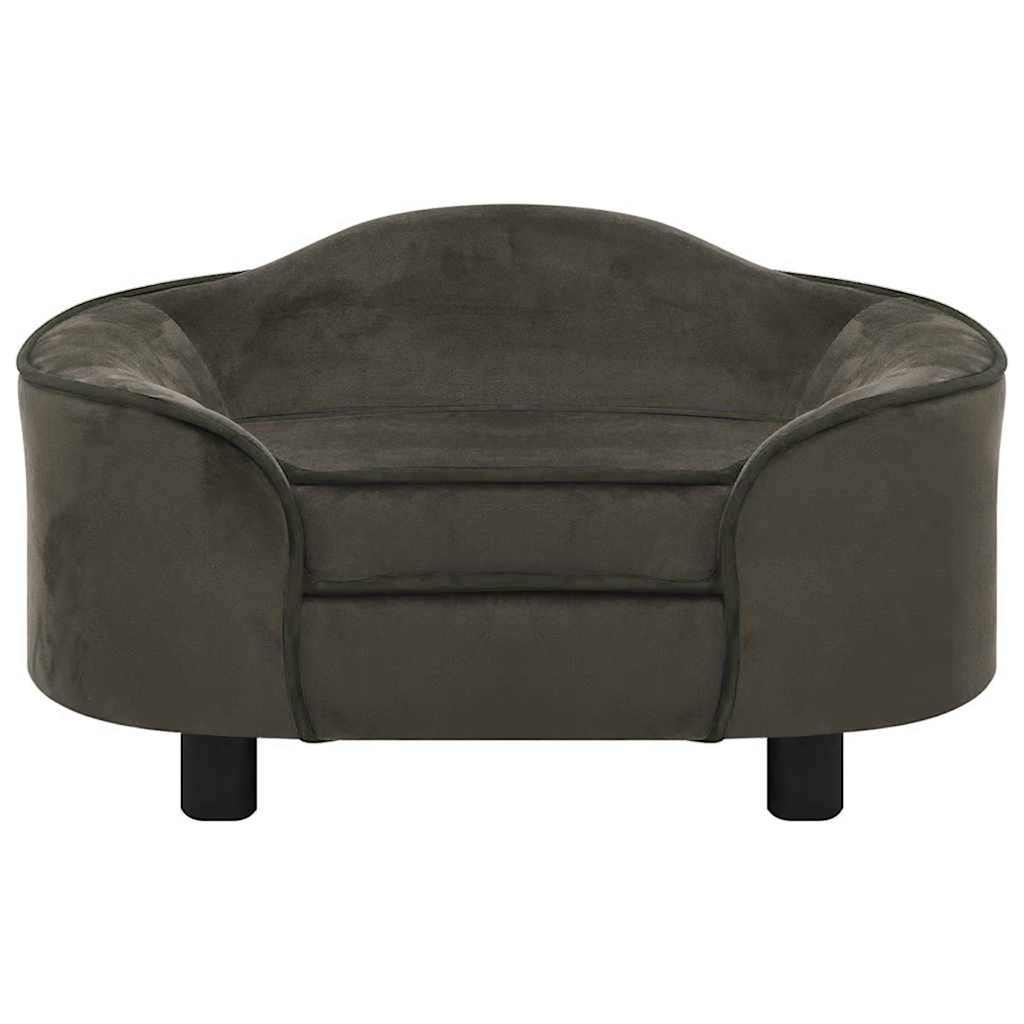 Divano per Cani Grigio Scuro 67x47x36 cm in Peluche