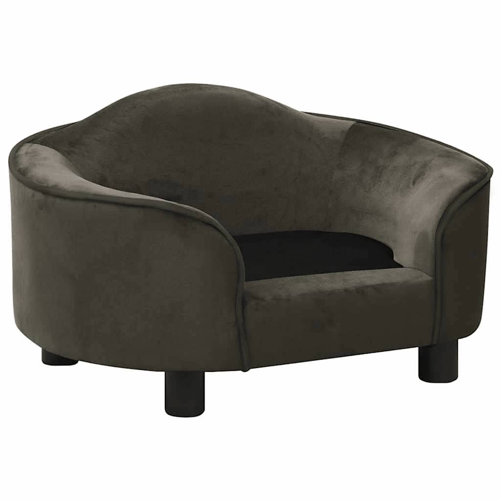 Divano per Cani Grigio Scuro 67x47x36 cm in Peluche