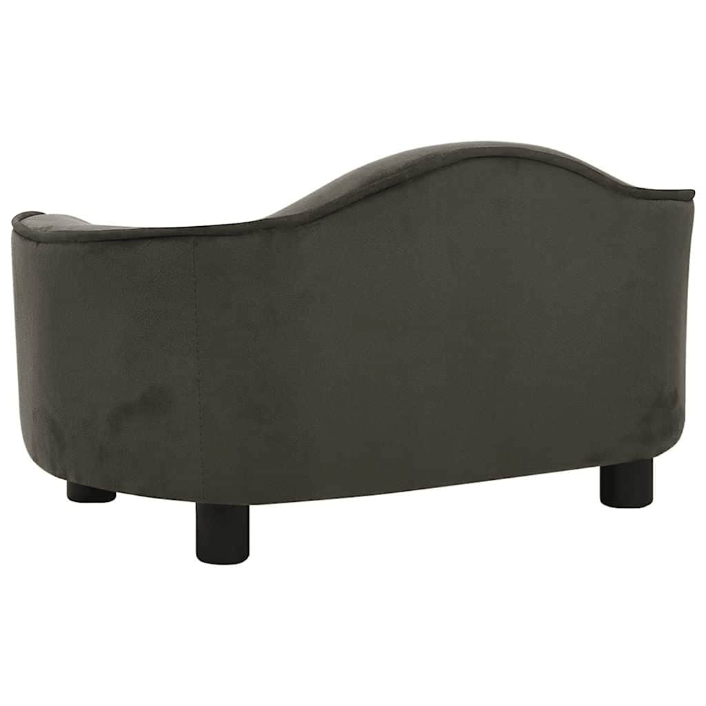Divano per Cani Grigio Scuro 67x47x36 cm in Peluche
