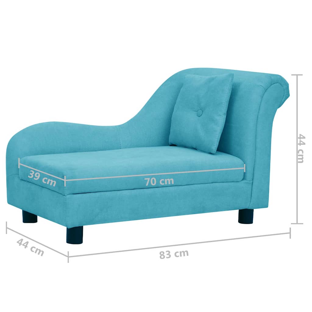 Divano per Cani con Cuscino Turchese 83x44x44 cm in Peluche