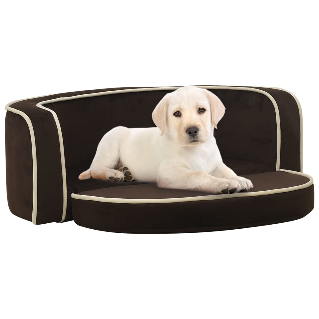 Divano Cani Pieghevole Marrone 73x67x26 cm in Peluche e Cuscino