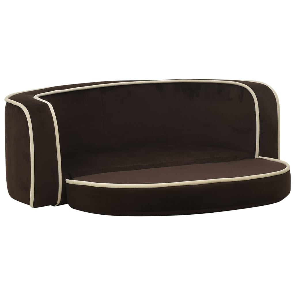 Divano Cani Pieghevole Marrone 73x67x26 cm in Peluche e Cuscino