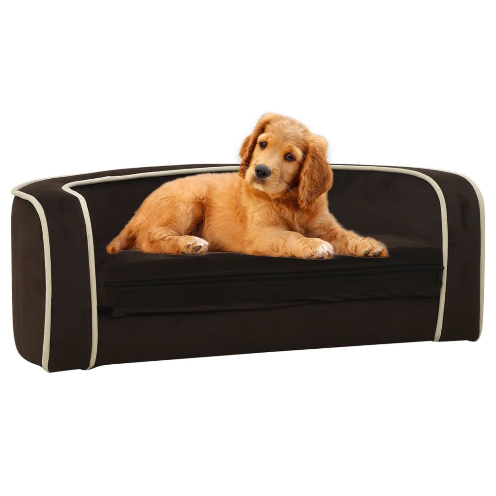 Divano Cani Pieghevole Marrone 73x67x26 cm in Peluche e Cuscino