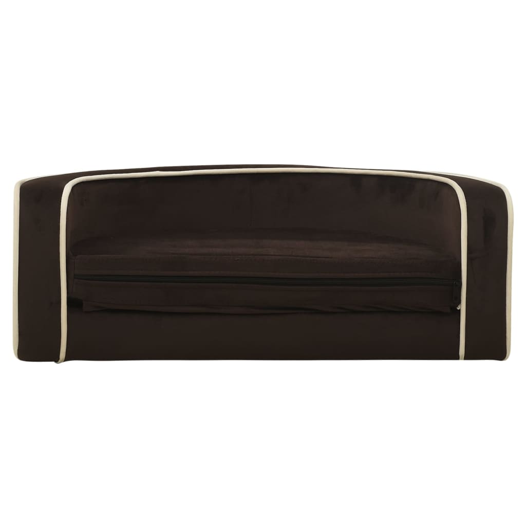 Divano Cani Pieghevole Marrone 73x67x26 cm in Peluche e Cuscino