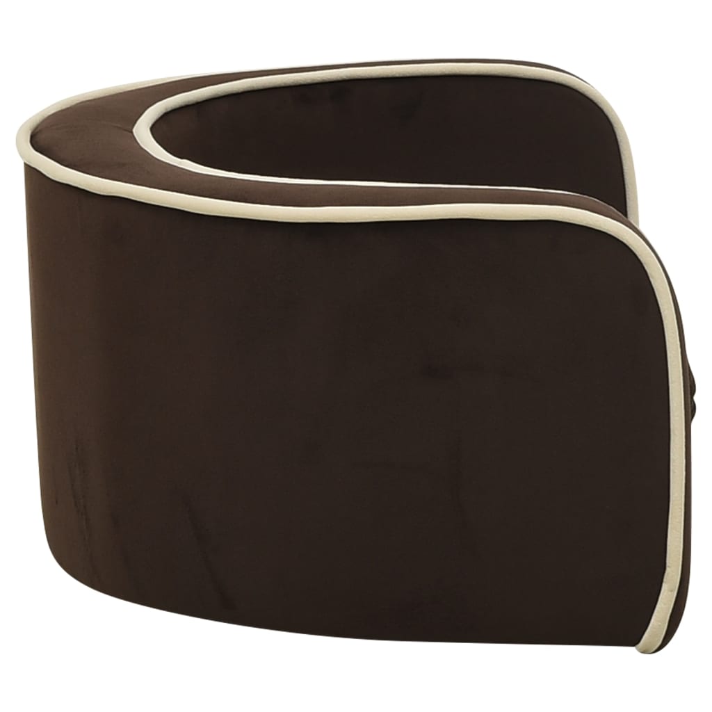 Divano Cani Pieghevole Marrone 73x67x26 cm in Peluche e Cuscino