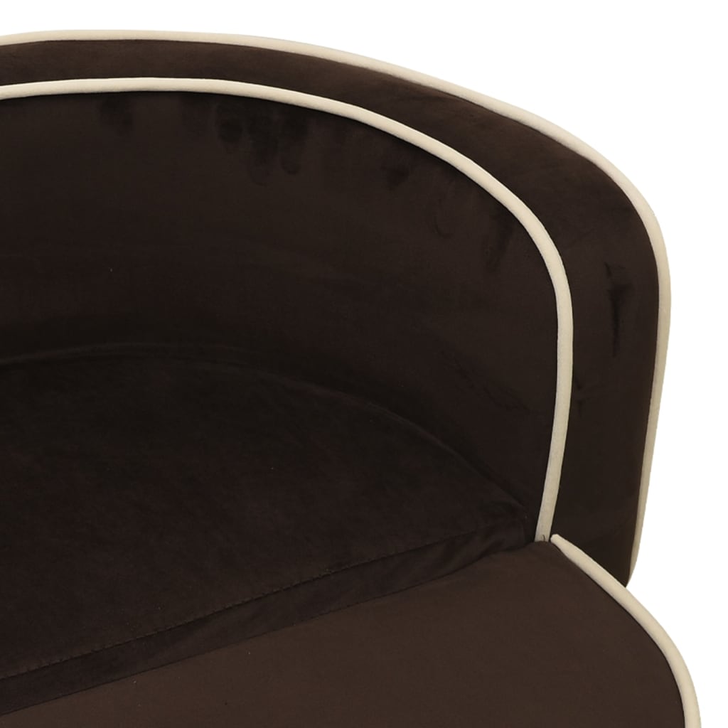 Divano Cani Pieghevole Marrone 73x67x26 cm in Peluche e Cuscino