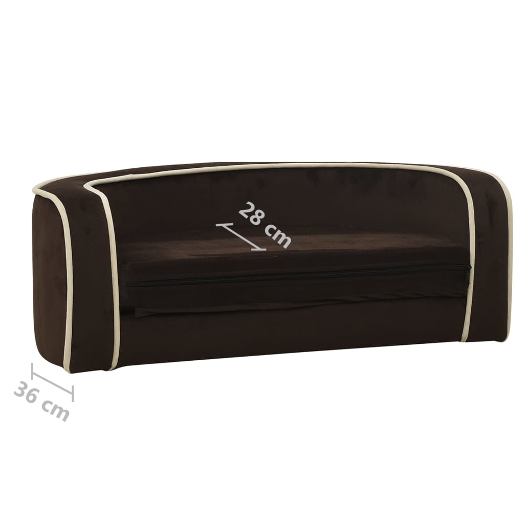 Divano Cani Pieghevole Marrone 73x67x26 cm in Peluche e Cuscino