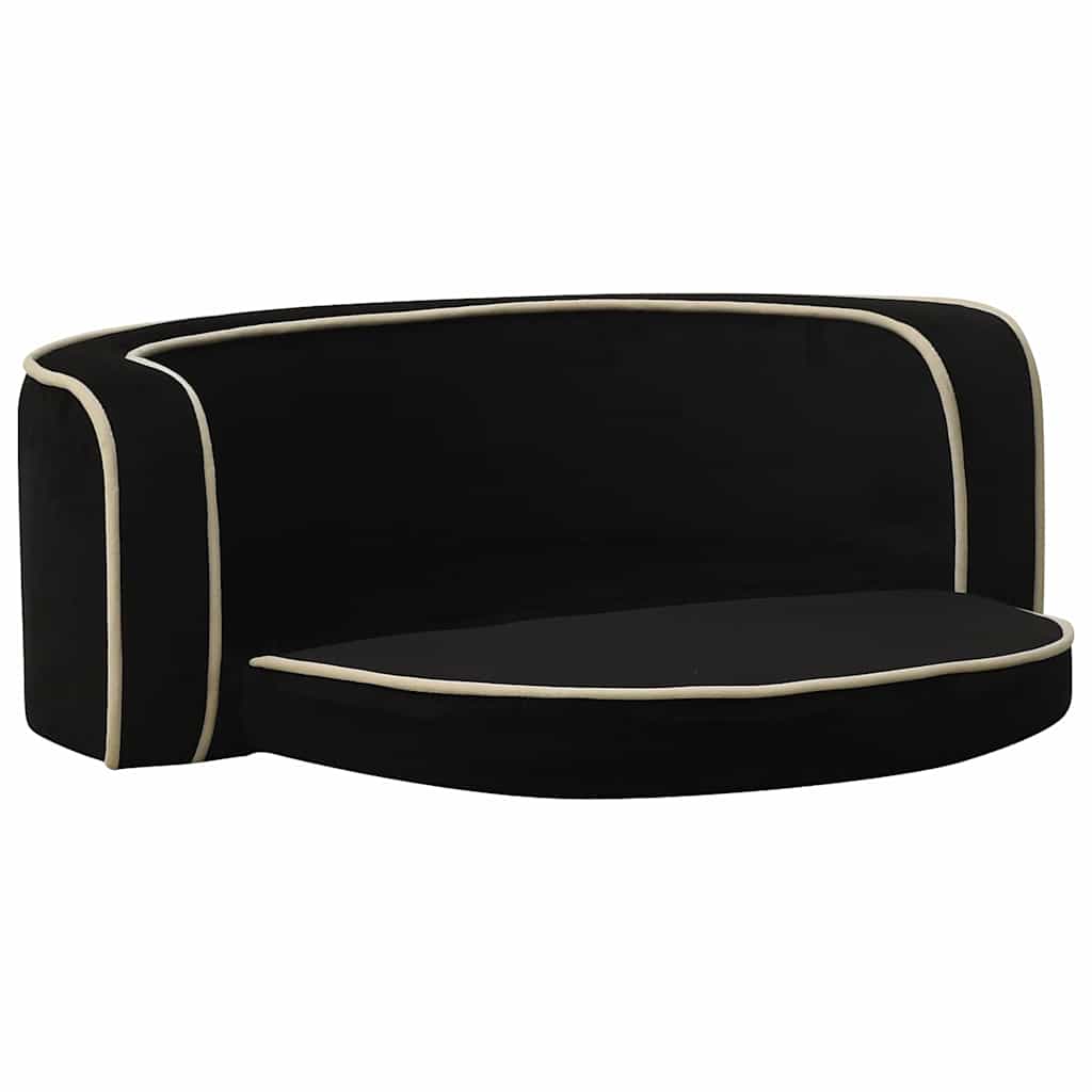 Divano Cani Pieghevole Nero 73x67x26 cm in Peluche e Cuscino