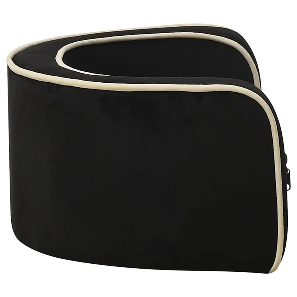 Divano Cani Pieghevole Nero 73x67x26 cm in Peluche e Cuscino