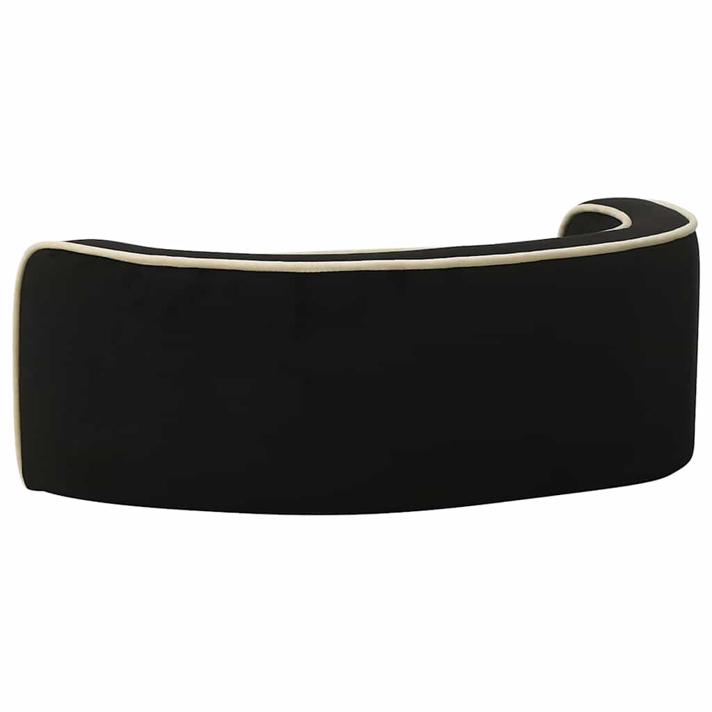 Divano Cani Pieghevole Nero 73x67x26 cm in Peluche e Cuscino