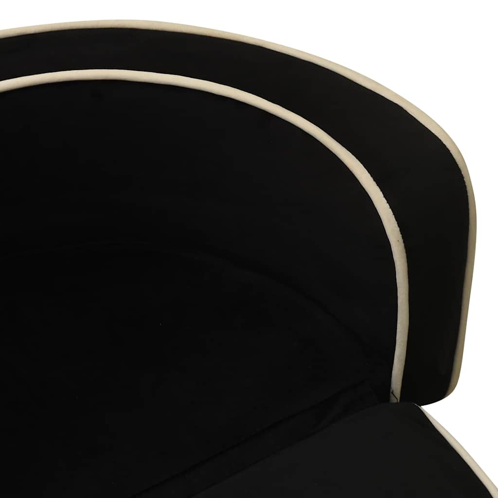 Divano Cani Pieghevole Nero 73x67x26 cm in Peluche e Cuscino