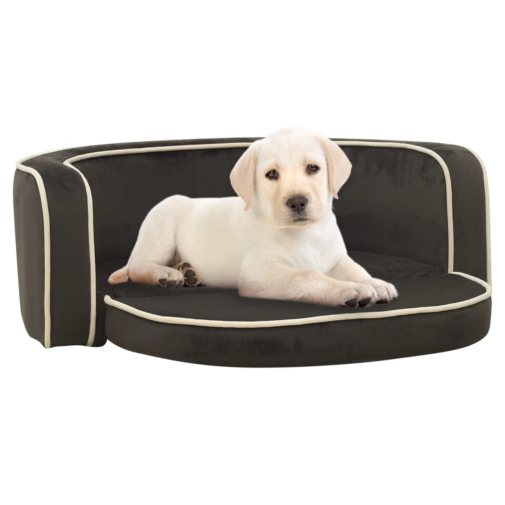 Divano Cani Pieghevole Grigio Scuro 73x67x26cm Peluche Cuscino
