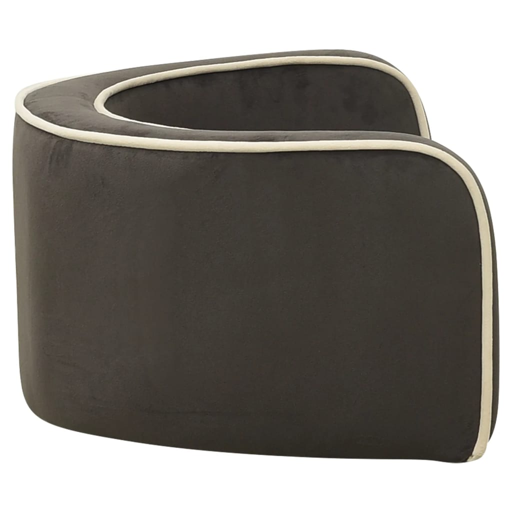 Divano Cani Pieghevole Grigio Scuro 73x67x26cm Peluche Cuscino