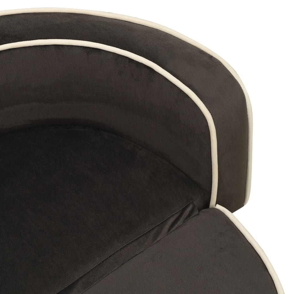 Divano Cani Pieghevole Grigio Scuro 73x67x26cm Peluche Cuscino