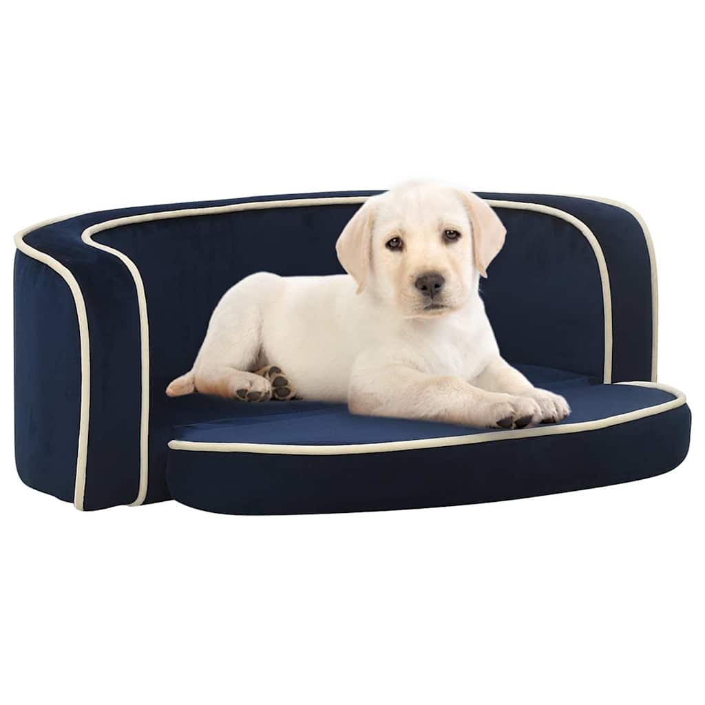 Divano Cani Pieghevole Blu 73x67x26 cm in Peluche e Cuscino