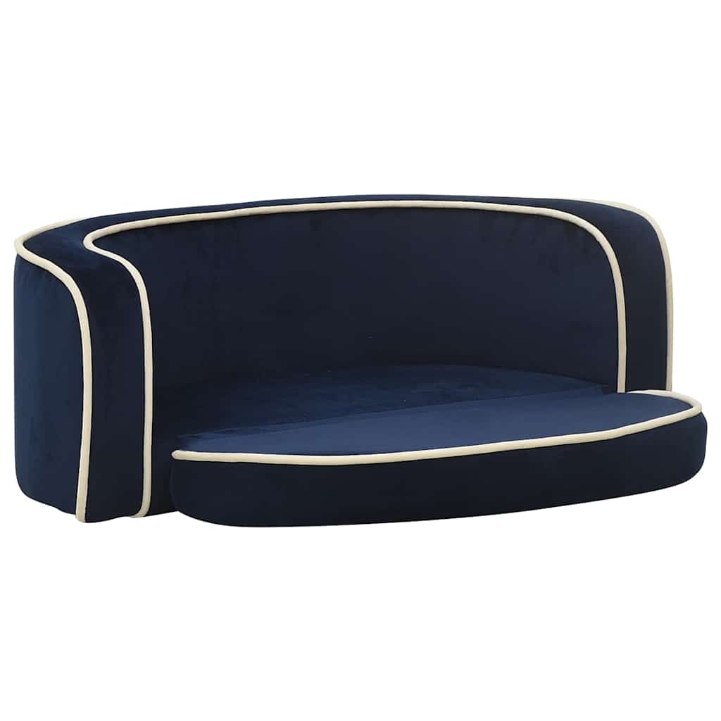 Divano Cani Pieghevole Blu 73x67x26 cm in Peluche e Cuscino