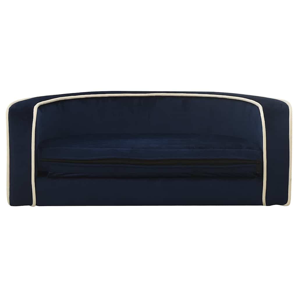 Divano Cani Pieghevole Blu 73x67x26 cm in Peluche e Cuscino