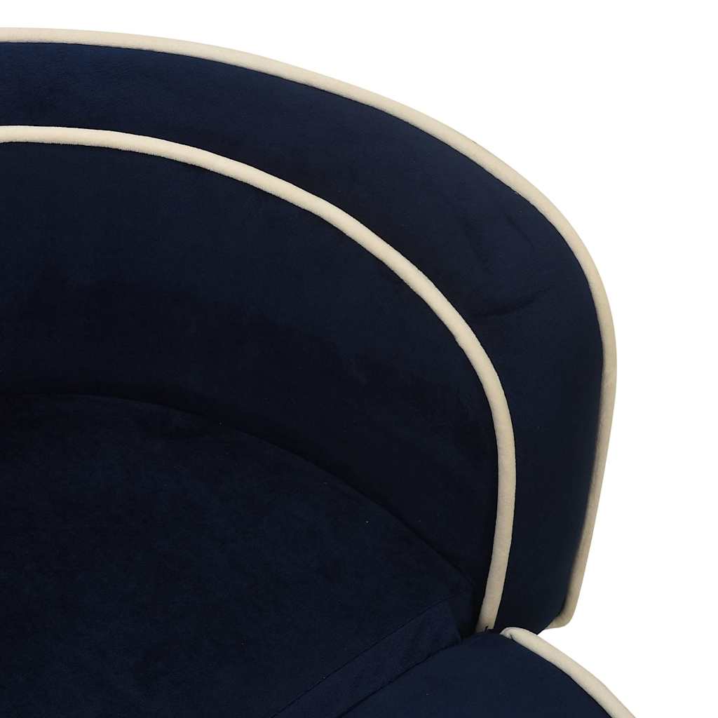 Divano Cani Pieghevole Blu 73x67x26 cm in Peluche e Cuscino