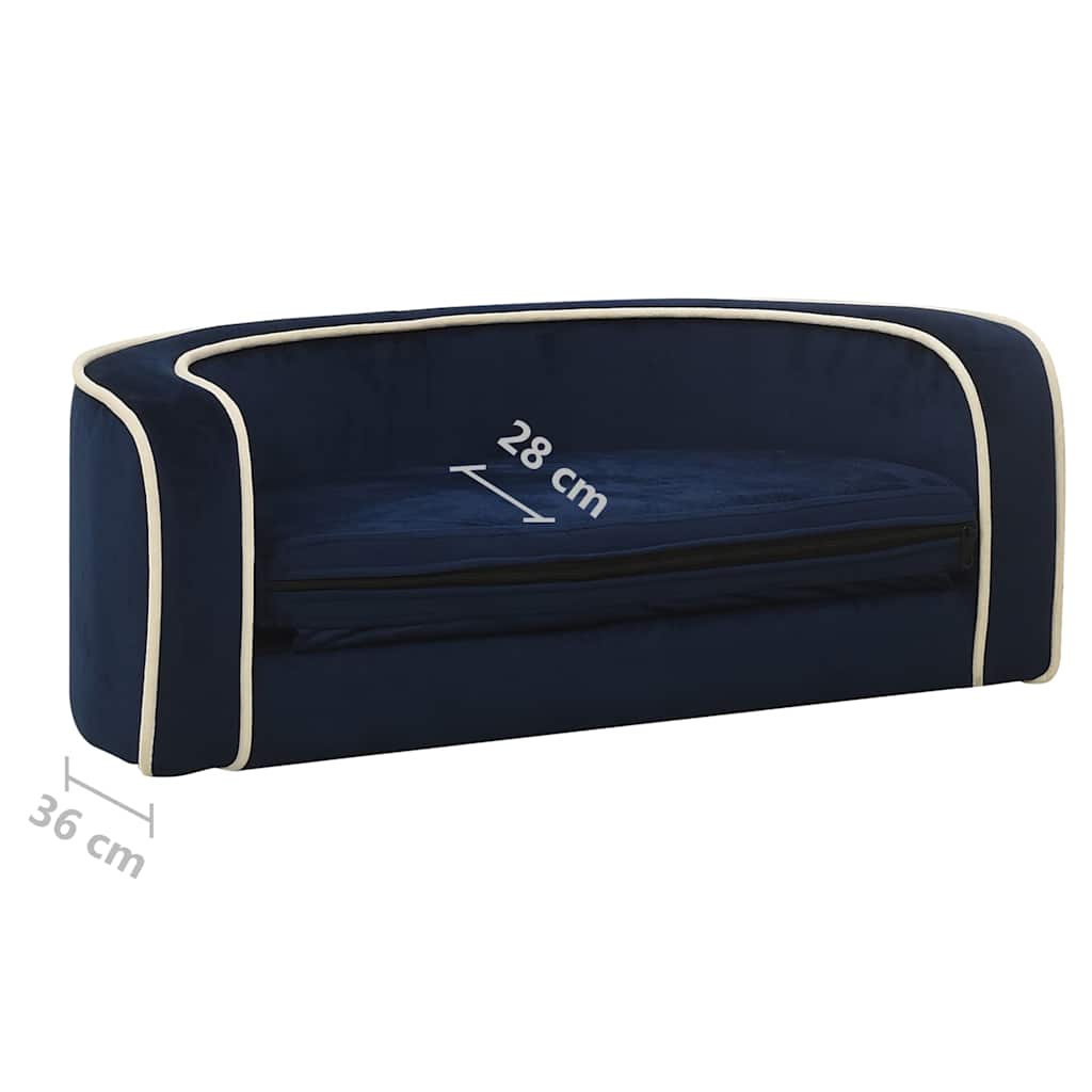 Divano Cani Pieghevole Blu 73x67x26 cm in Peluche e Cuscino