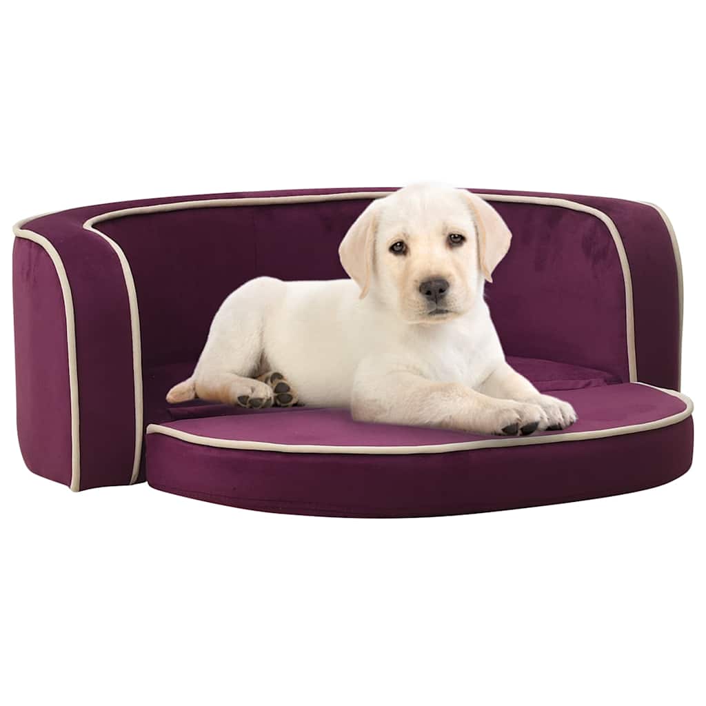 Divano Cani Pieghevole Bordeaux 73x67x26cm in Peluche e Cuscino
