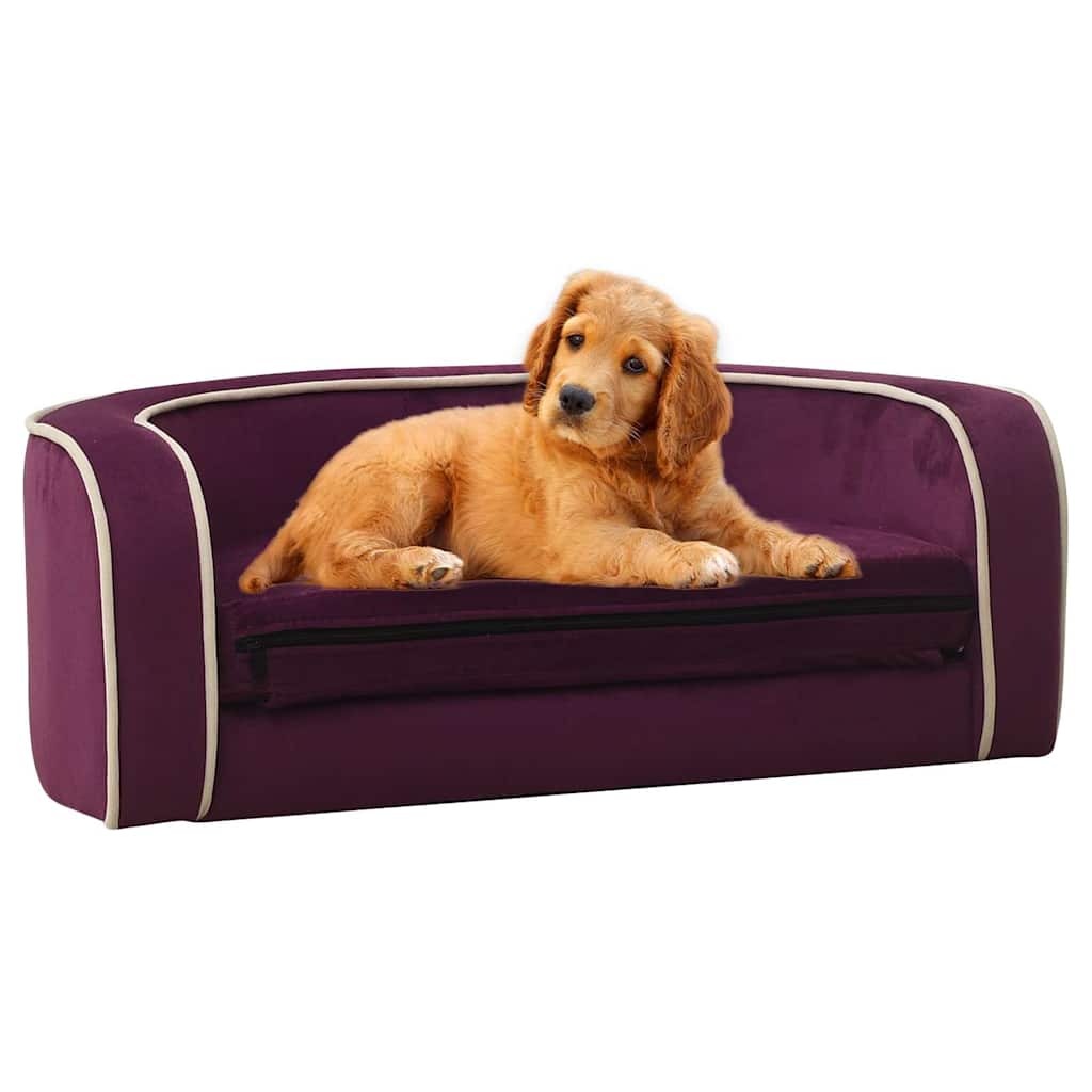 Divano Cani Pieghevole Bordeaux 73x67x26cm in Peluche e Cuscino