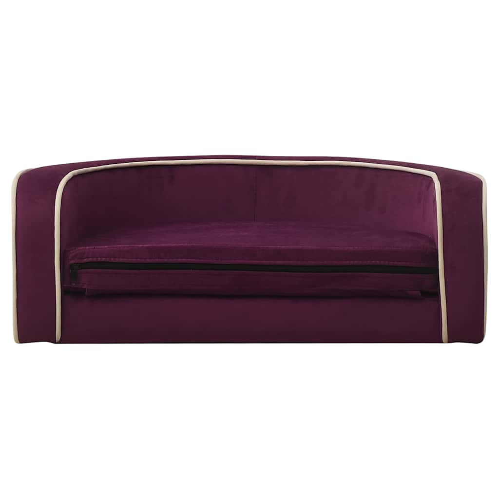 Divano Cani Pieghevole Bordeaux 73x67x26cm in Peluche e Cuscino
