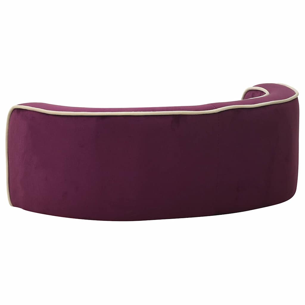 Divano Cani Pieghevole Bordeaux 73x67x26cm in Peluche e Cuscino