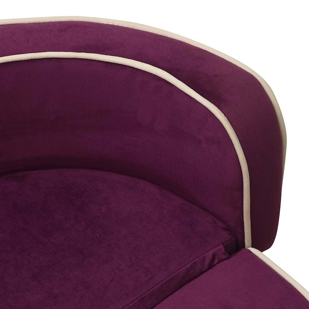 Divano Cani Pieghevole Bordeaux 73x67x26cm in Peluche e Cuscino