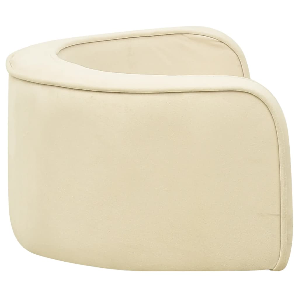 Divano Cani Pieghevole Crema 73x67x26cm in Peluche e Cuscino