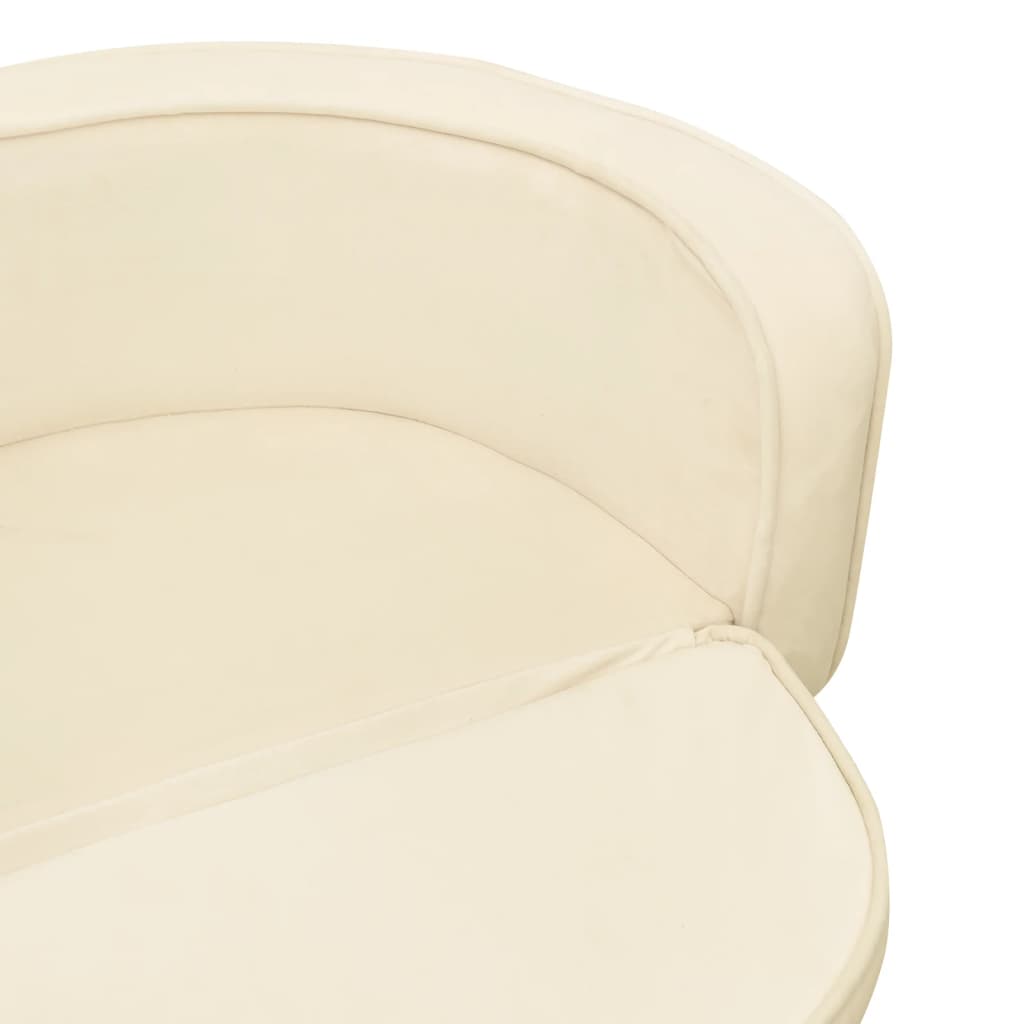 Divano Cani Pieghevole Crema 73x67x26cm in Peluche e Cuscino