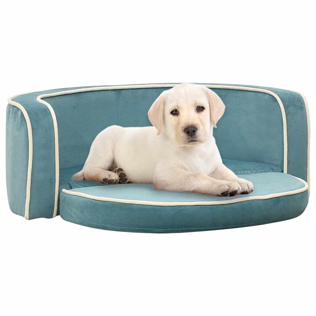 Divano Cani Pieghevole Turchese 73x67x26cm in Peluche e Cuscino