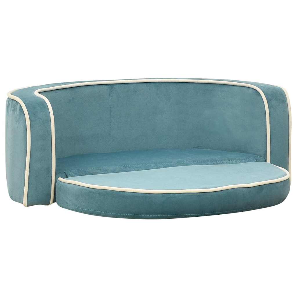 Divano Cani Pieghevole Turchese 73x67x26cm in Peluche e Cuscino