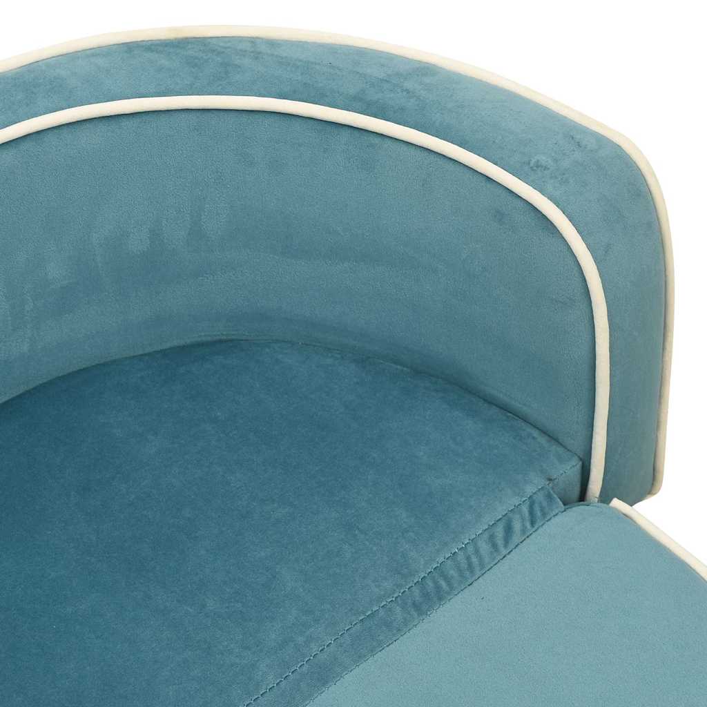 Divano Cani Pieghevole Turchese 73x67x26cm in Peluche e Cuscino