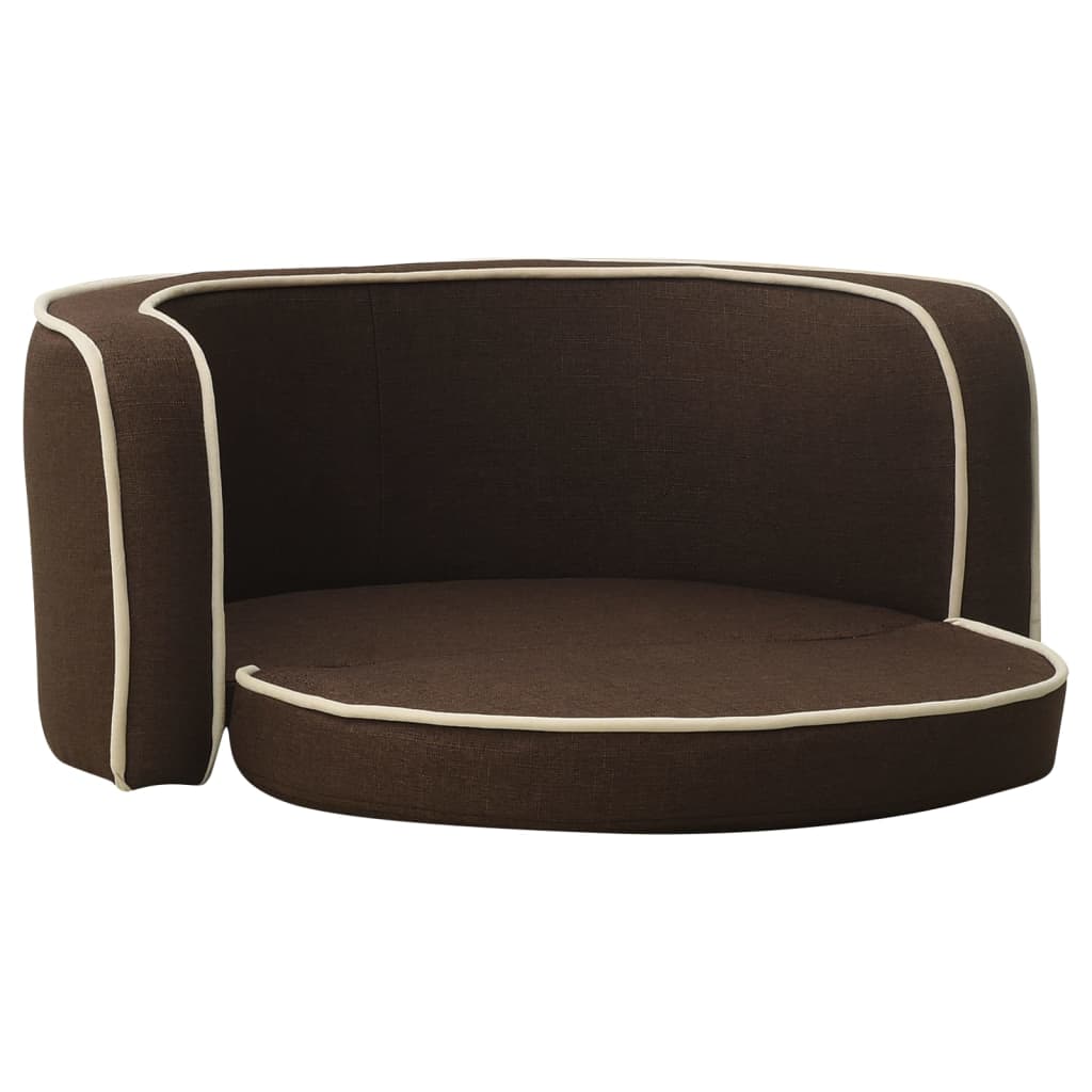 Divano Cani Pieghevole Marrone 76x71x30cm Cuscino Lino Lavabile