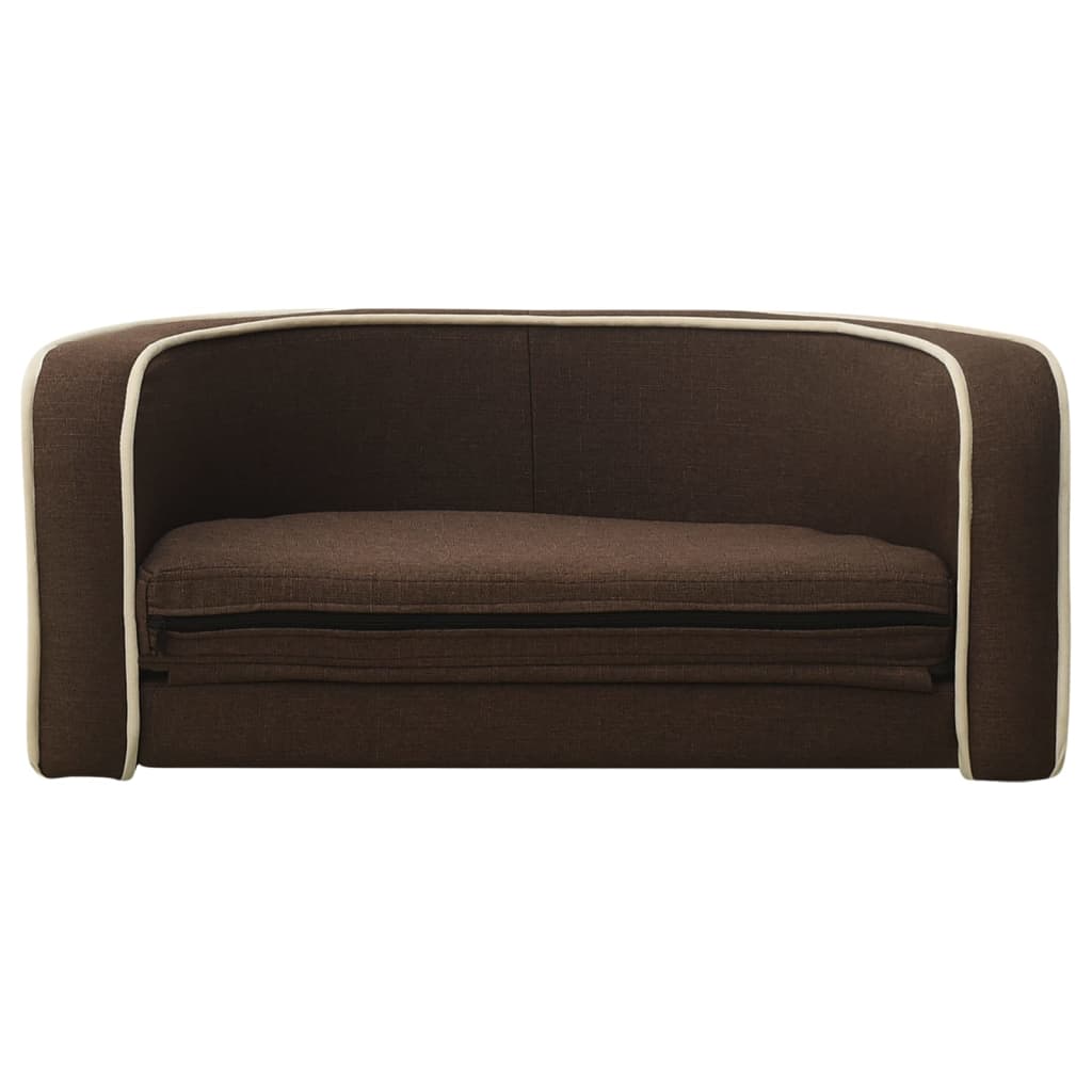 Divano Cani Pieghevole Marrone 76x71x30cm Cuscino Lino Lavabile