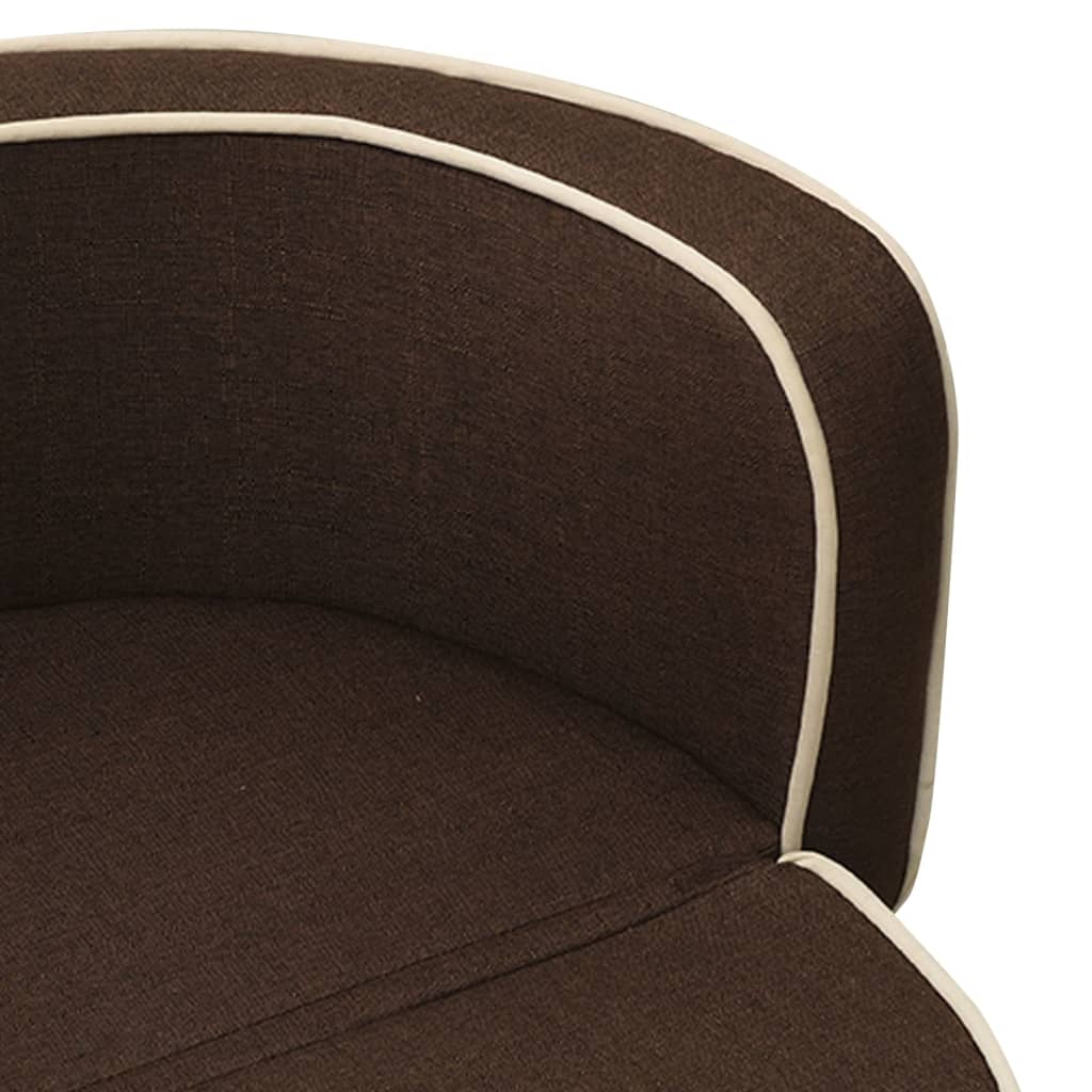Divano Cani Pieghevole Marrone 76x71x30cm Cuscino Lino Lavabile
