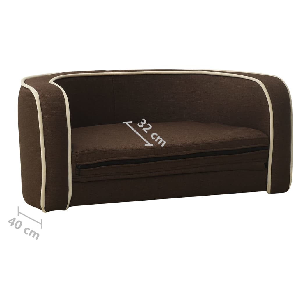 Divano Cani Pieghevole Marrone 76x71x30cm Cuscino Lino Lavabile