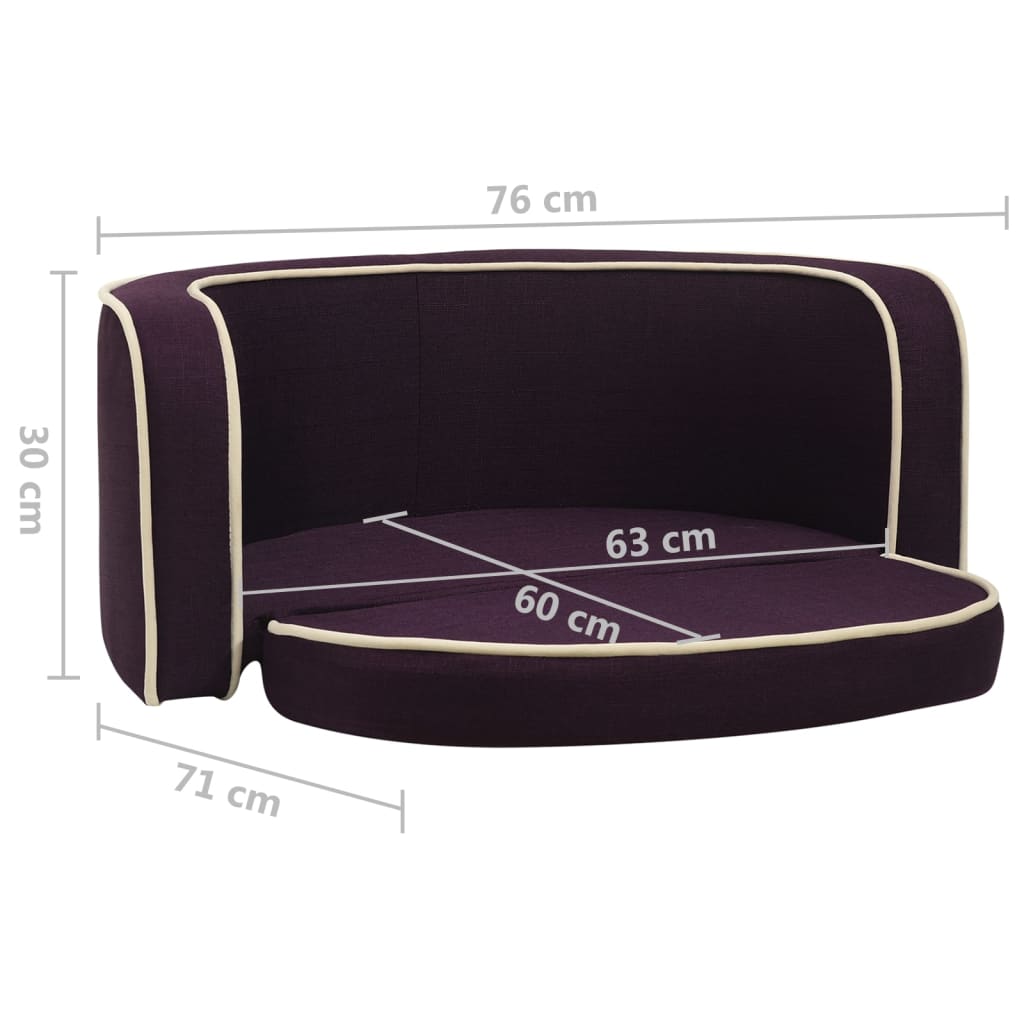 Divano Cani Pieghevole Bordeaux 73x67x26cmCuscino Lino Lavabile