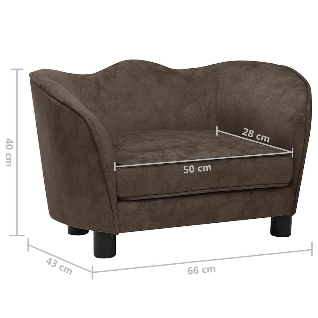 Divano per Cani Marrone 66x43x40 cm in Peluche