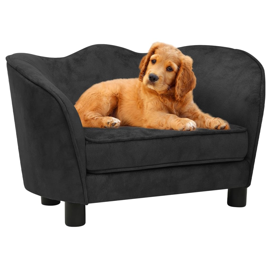 Divano per Cani Nero 66x43x40 cm in Peluche