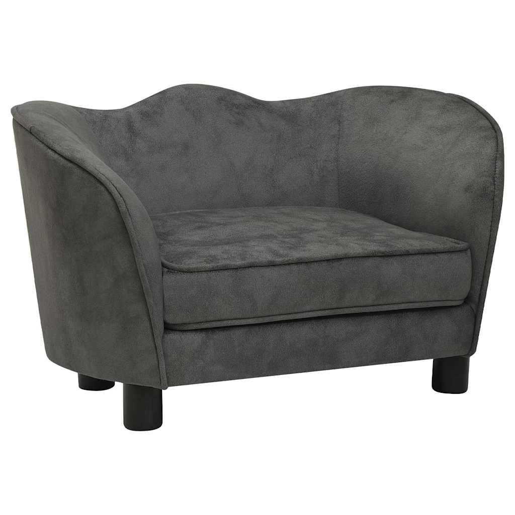 Divano per Cani Grigio Scuro 66x43x40 cm in Peluche