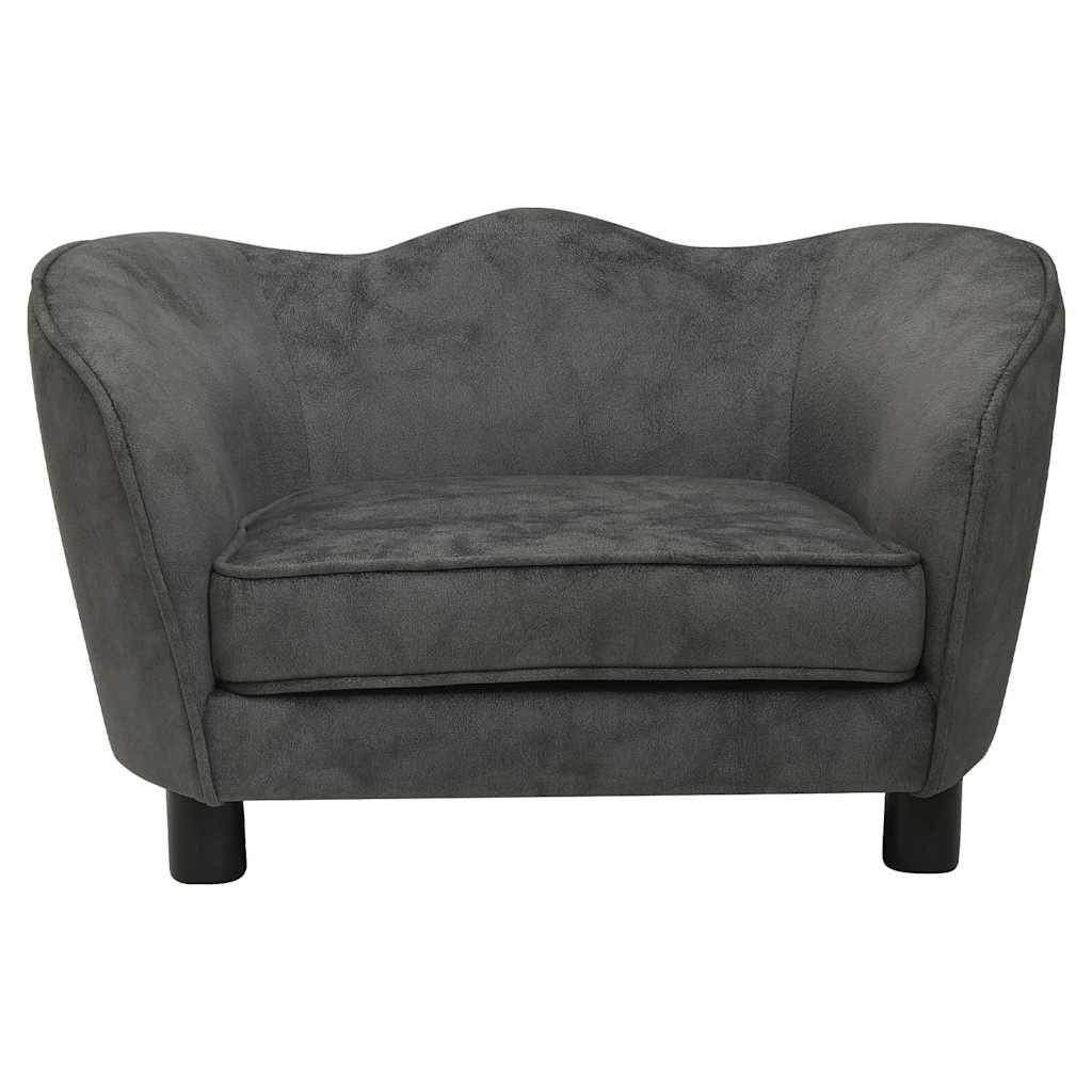 Divano per Cani Grigio Scuro 66x43x40 cm in Peluche