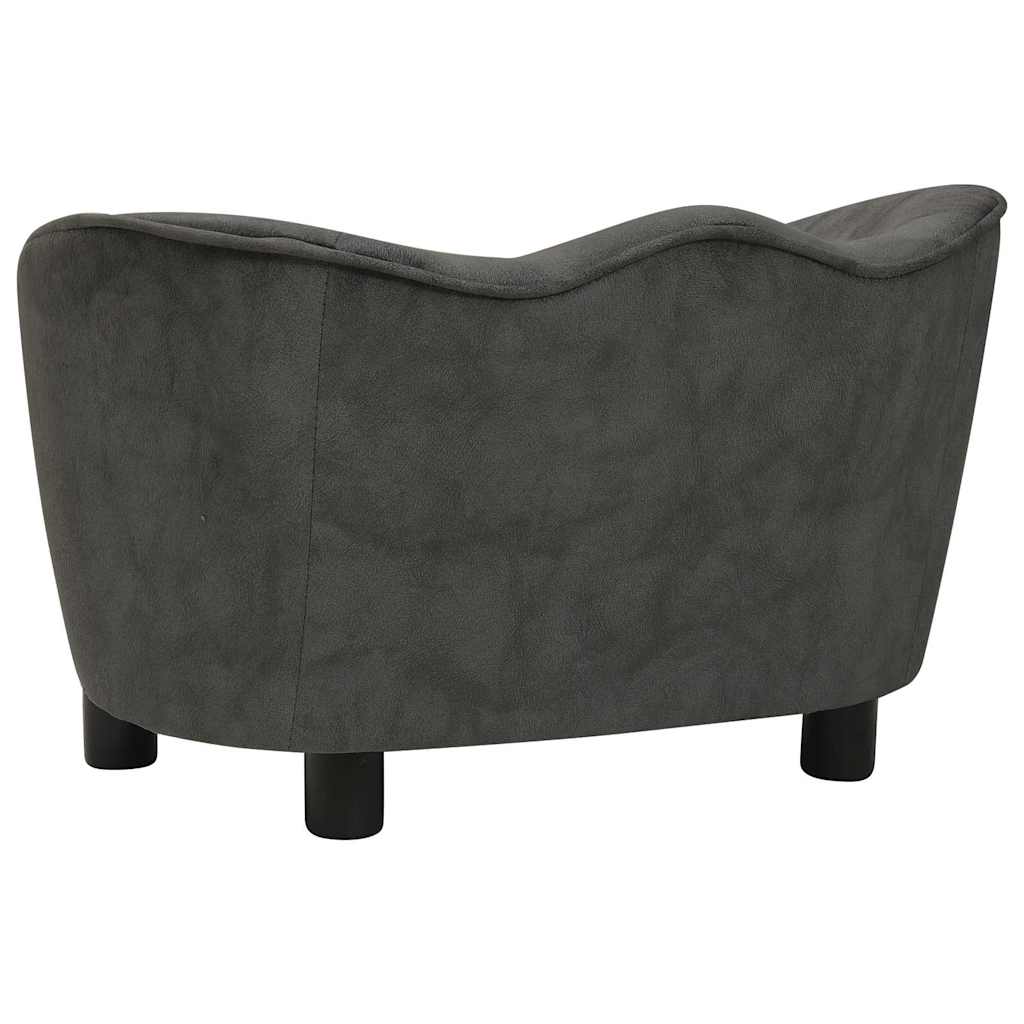 Divano per Cani Grigio Scuro 66x43x40 cm in Peluche