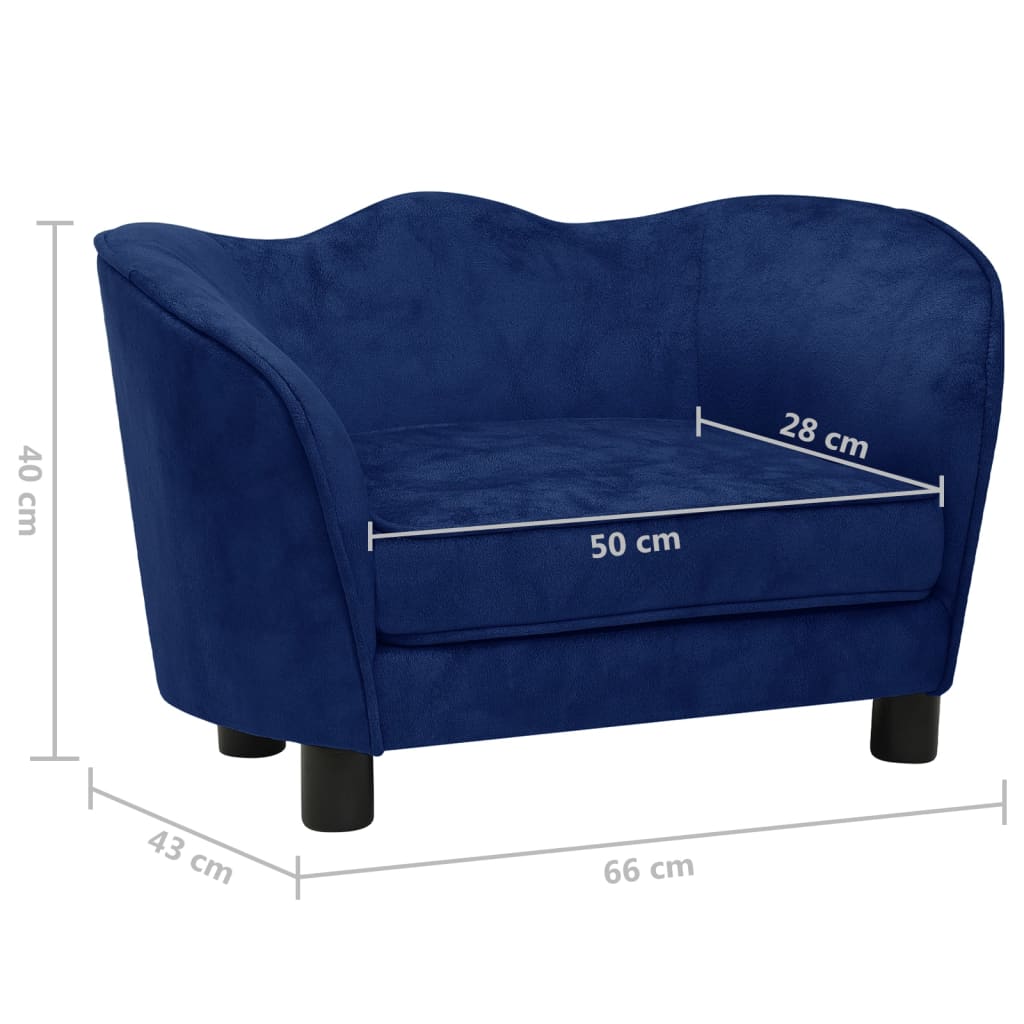 Divano per Cani Blu 66x43x40 cm in Peluche