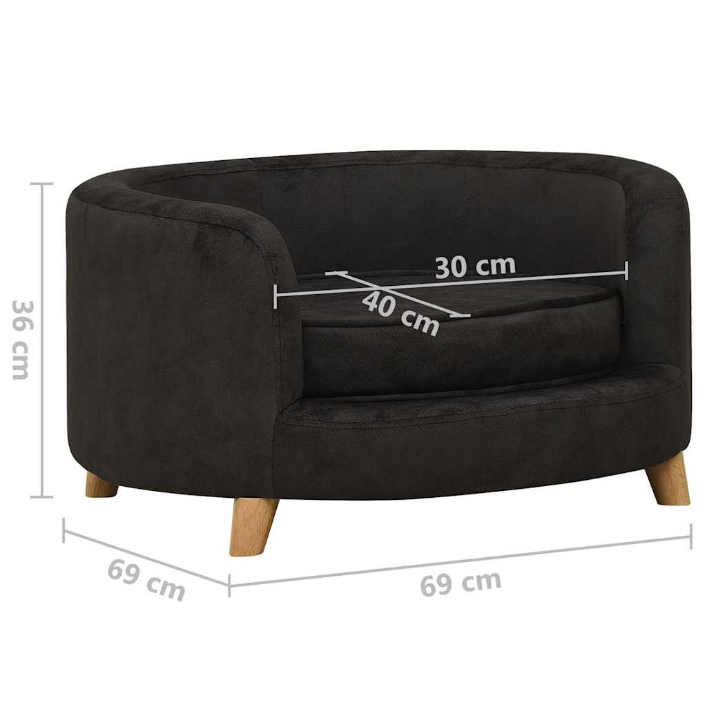 Divano per Cani Nero 69x69x36 cm in Peluche