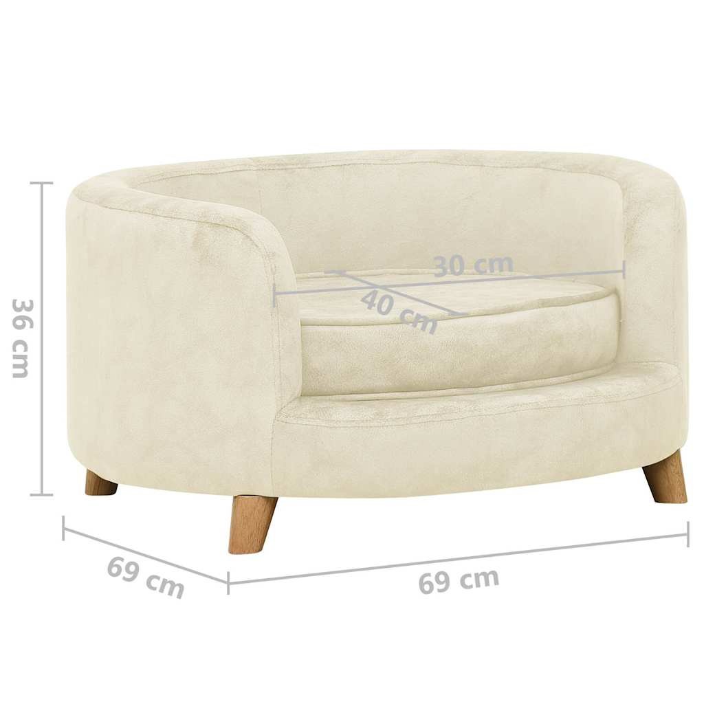 Divano per Cani Crema 69x69x36 cm in Peluche