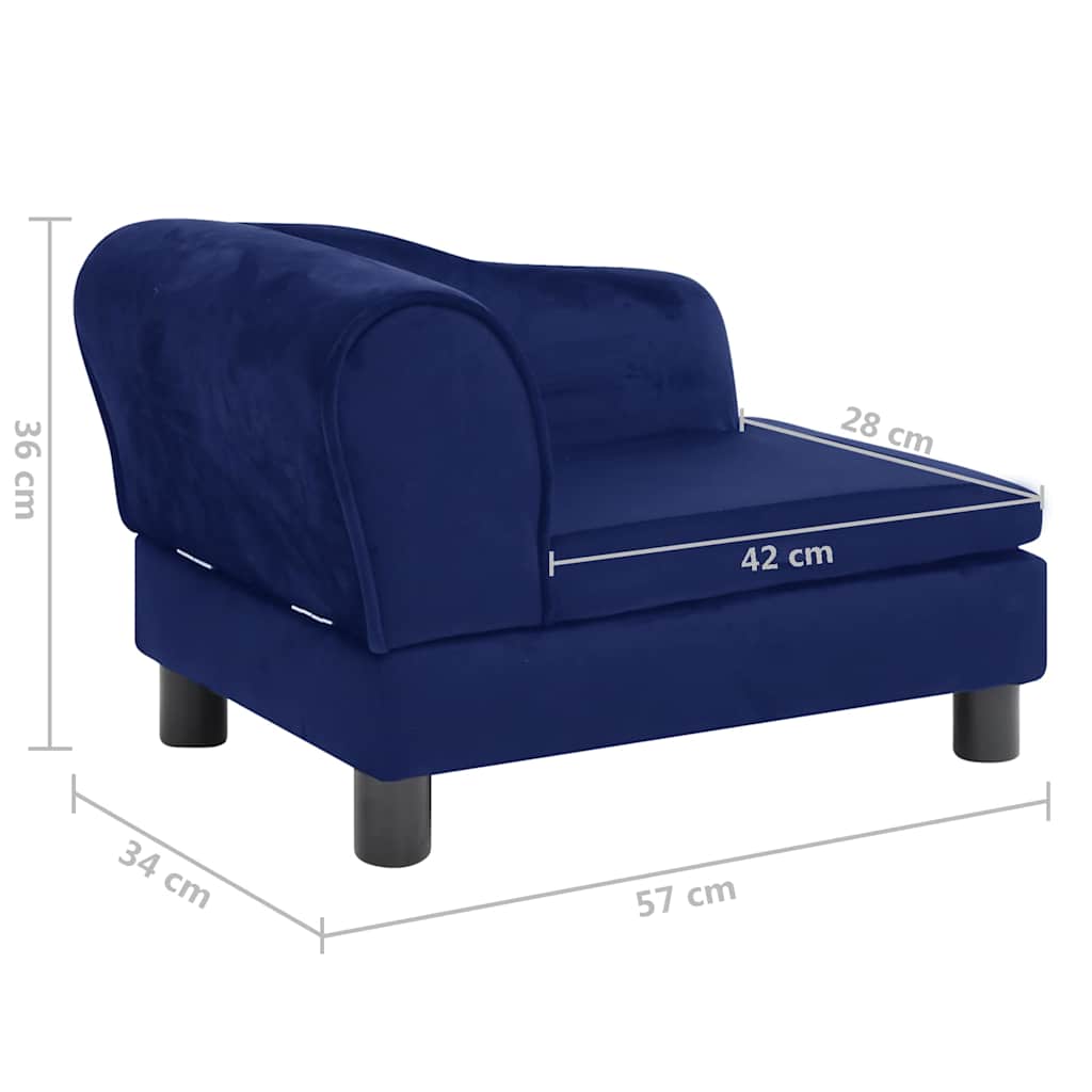 Divano per Cani Blu 57x34x36 cm in Peluche