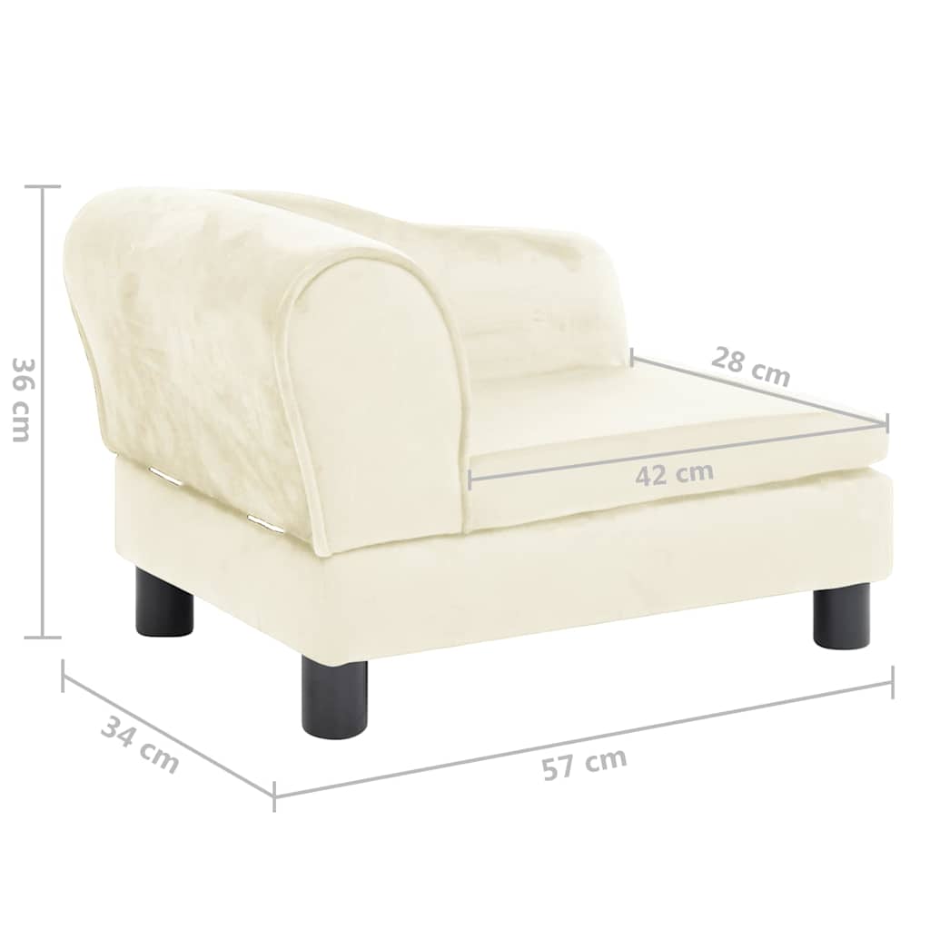 Divano per Cani Crema 57x34x36 cm in Peluche
