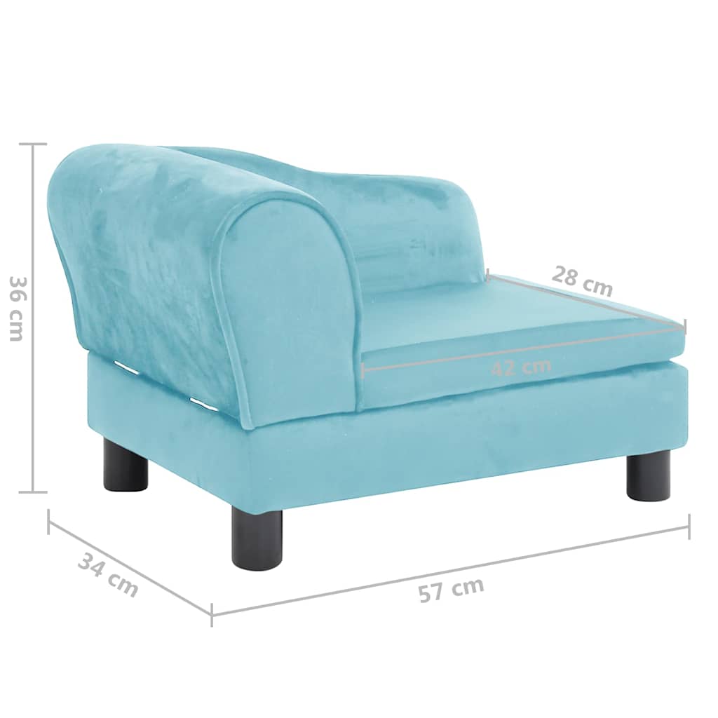 Divano per Cani Turchese 57x34x36 cm in Peluche